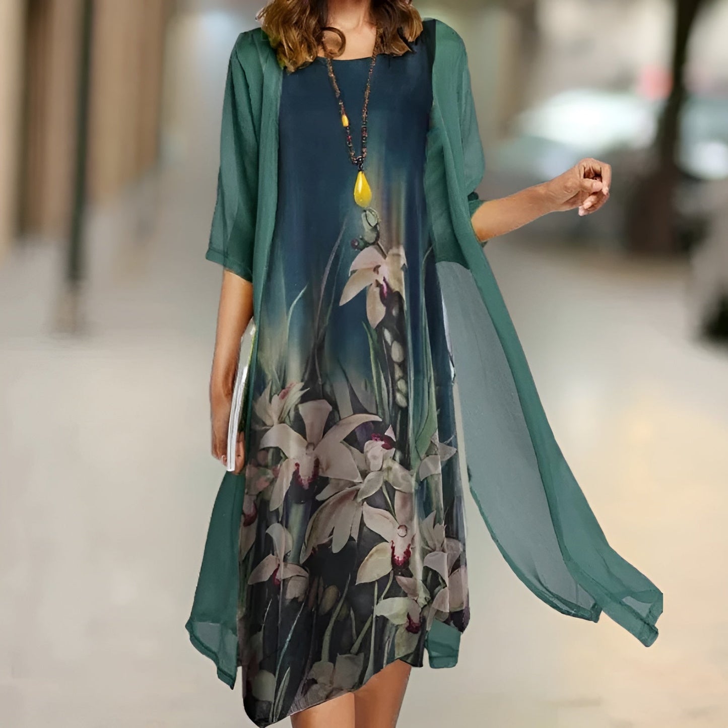 Nova™ | Elegantes Kleid & Cardigan Set