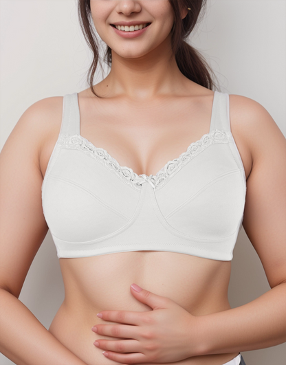 BH mit voller Abdeckung, super Unterstützung, Cut & Sew Cups, Minimizer – Weiß