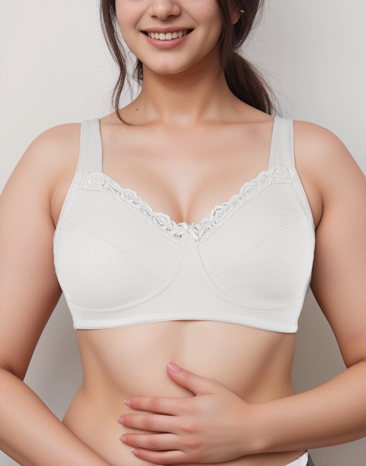 BH mit voller Abdeckung, super Unterstützung, Cut & Sew Cups, Minimizer – Weiß