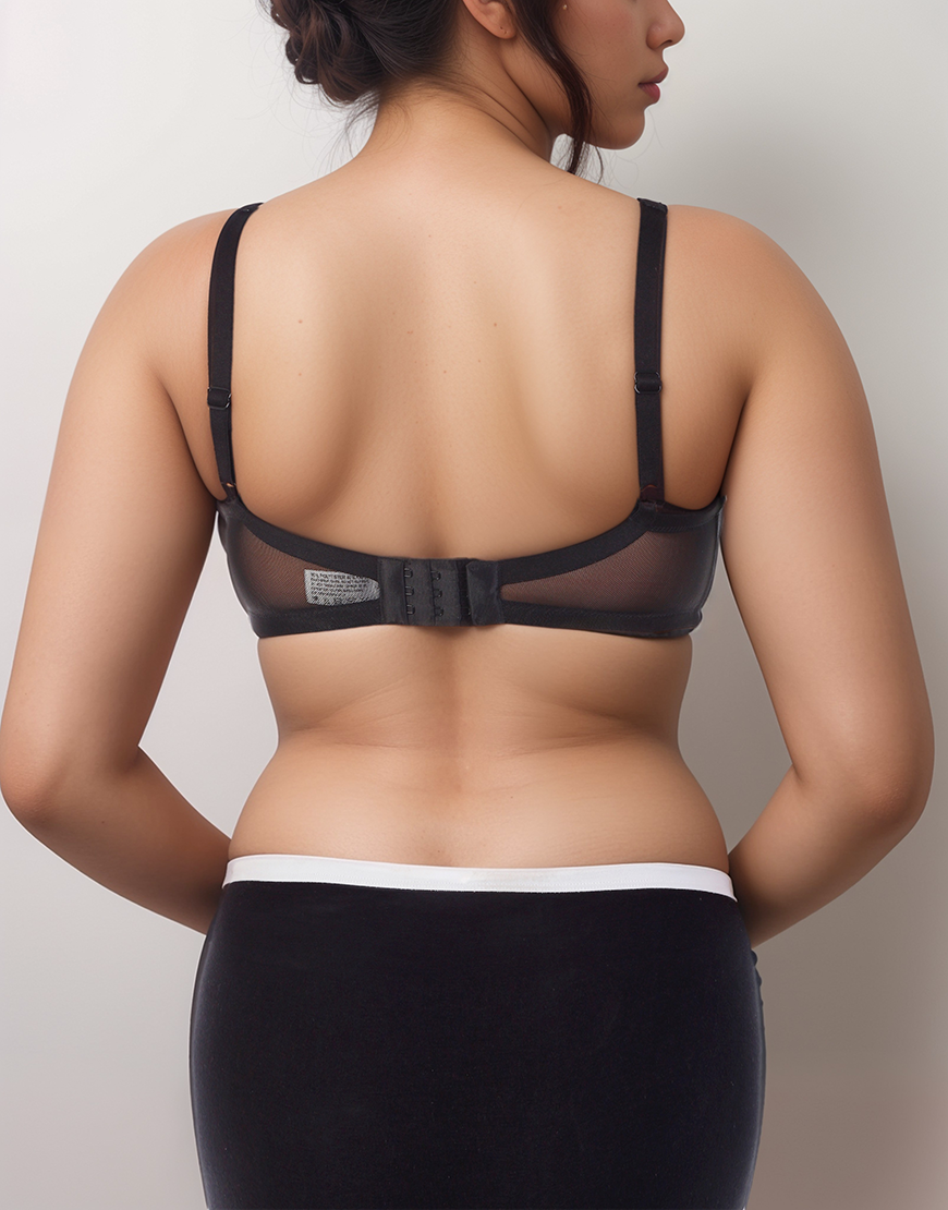 BH mit voller Abdeckung, super Unterstützung, nahtlos geformte Cups, Minimizer – Schwarz