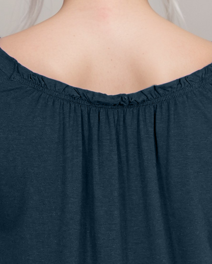 Zweiteiliges Pyjama-Set aus Baumwoll-Viscose – Navy