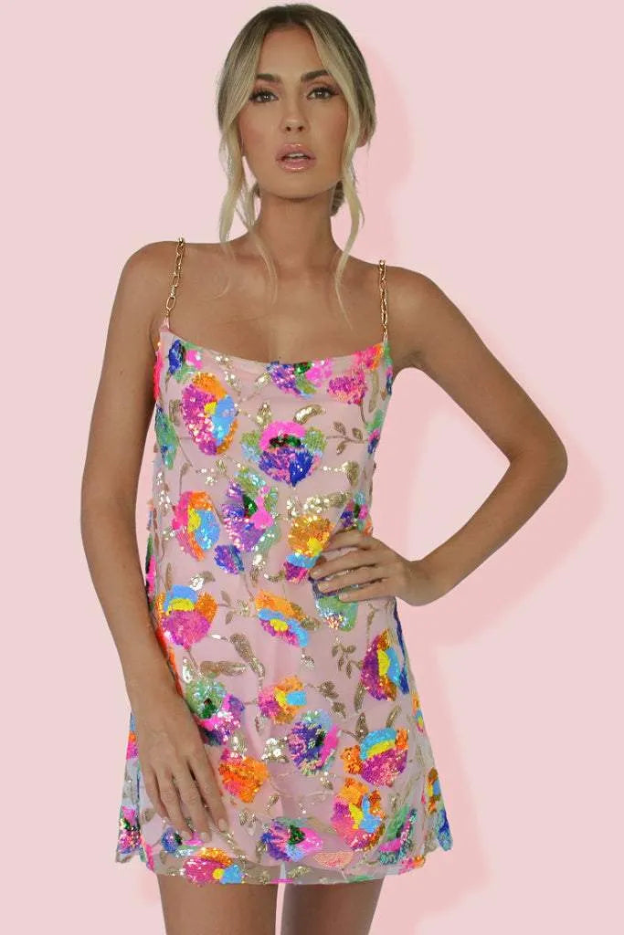 Letha™ | Schimmerndes Mini-Kleid