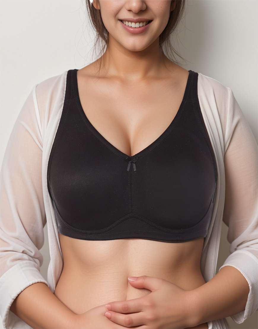 BH mit voller Abdeckung, super Unterstützung, nahtlos geformte Cups, Minimizer – Schwarz