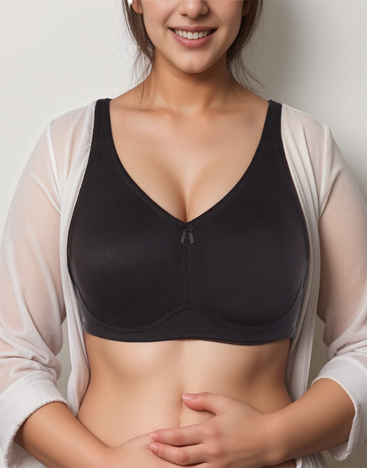 BH mit voller Abdeckung, super Unterstützung, nahtlos geformte Cups, Minimizer – Schwarz