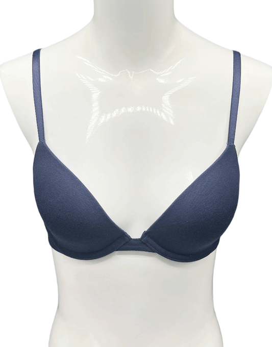 Losha Tiefausgeschnittener Leicht Gepolsterter Bügel-T-Shirt-BH aus Baumwolle – Marineblau